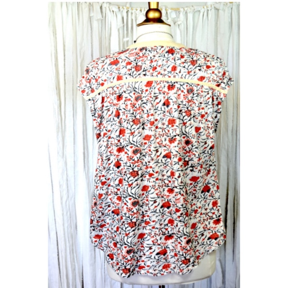 Lucky Brand Boho Floral Top Size Medium 8-10 - Picture 7 of 8